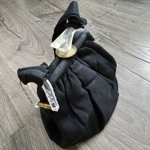 Vintage Black Bucket Bag with Lucite Hardwear